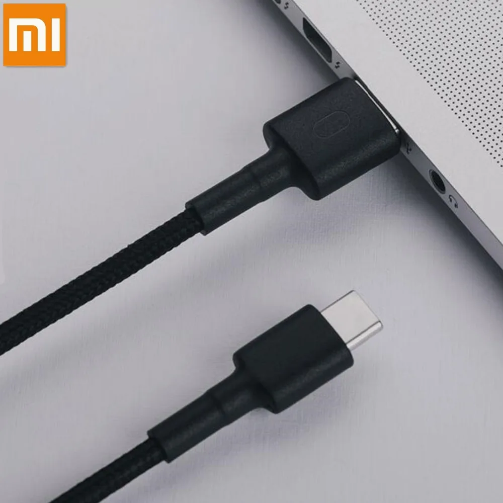 Оригинальный Xiao mi USB C type зарядный кабель для передачи данных плетеный провод