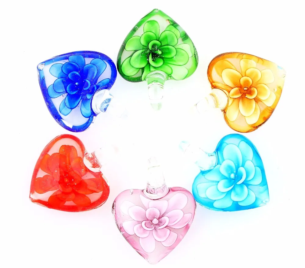 Qianbei Handmade Murano Lampwork Glass Mix Color Flower Heart Pendant Fit Necklace Wholesale 6pcs
Qianbei Handmade Murano Lampwork Glass Mix Color Flower Heart Pendant Fit Necklace Wholesale 6pcs