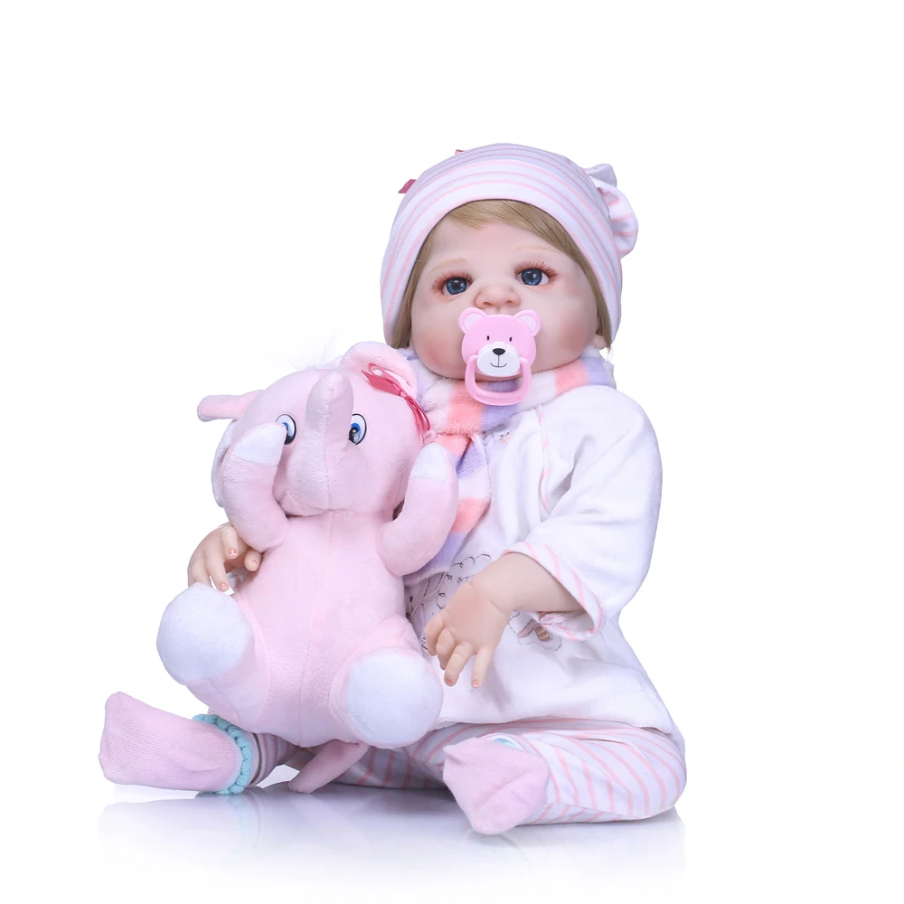 55cm Full Silicone Vinyl Boneca BeBe Reborn Doll and Pink elephant doll, lifelike doll reborn babies for Children's toys
55cm Full Silicone Vinyl Boneca BeBe Reborn Doll and Pink elephant doll, lifelike doll reborn babies for Children's toys