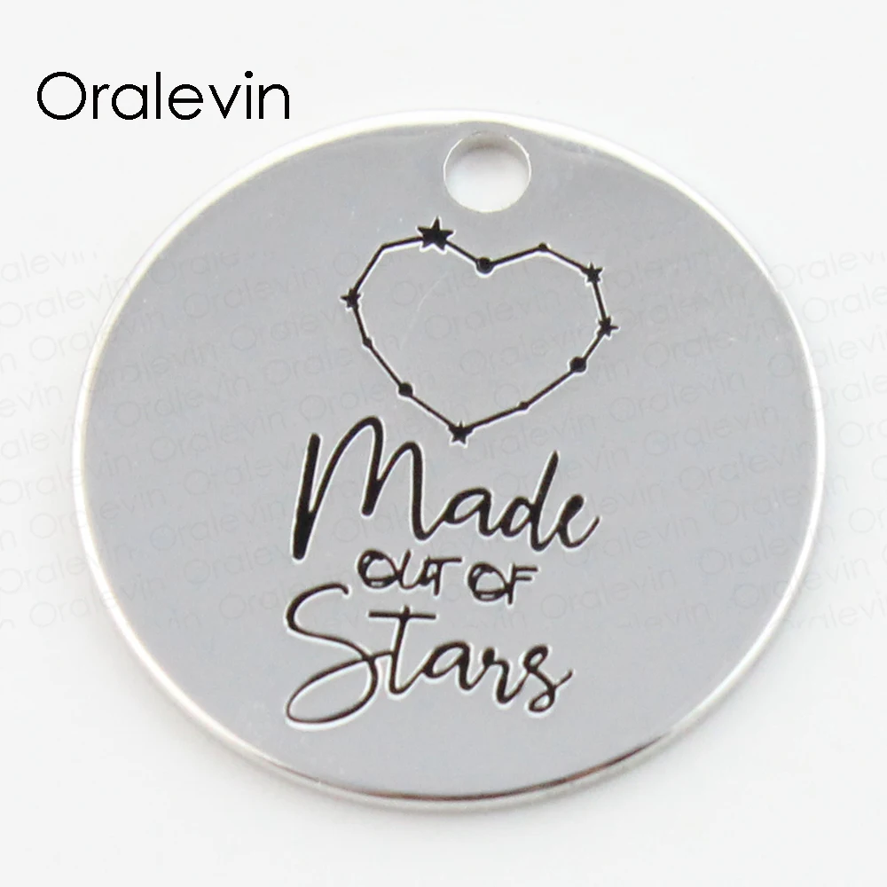 Wholesale Silver MADE OUT OF STARS 22 MM Disc Pendant for DIY Jewelry 10Pcs/lot, #LN190P
Wholesale Silver MADE OUT OF STARS 22 MM Disc Pendant for DIY Jewelry 10Pcs/lot, #LN190P