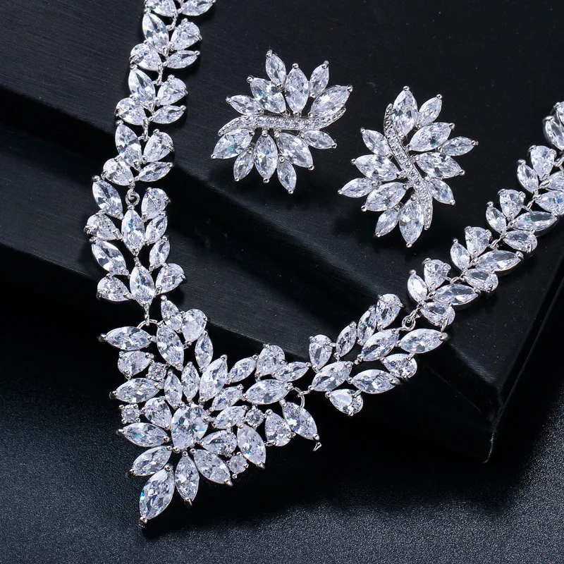 15 Style Options for White Zircon Copper Plated White Gold Ear Jewelry Set Earring Necklace Pendant M02-T1 
15 Style Options for White Zircon Copper Plated White Gold Ear Jewelry Set Earring Necklace Pendant M02-T1