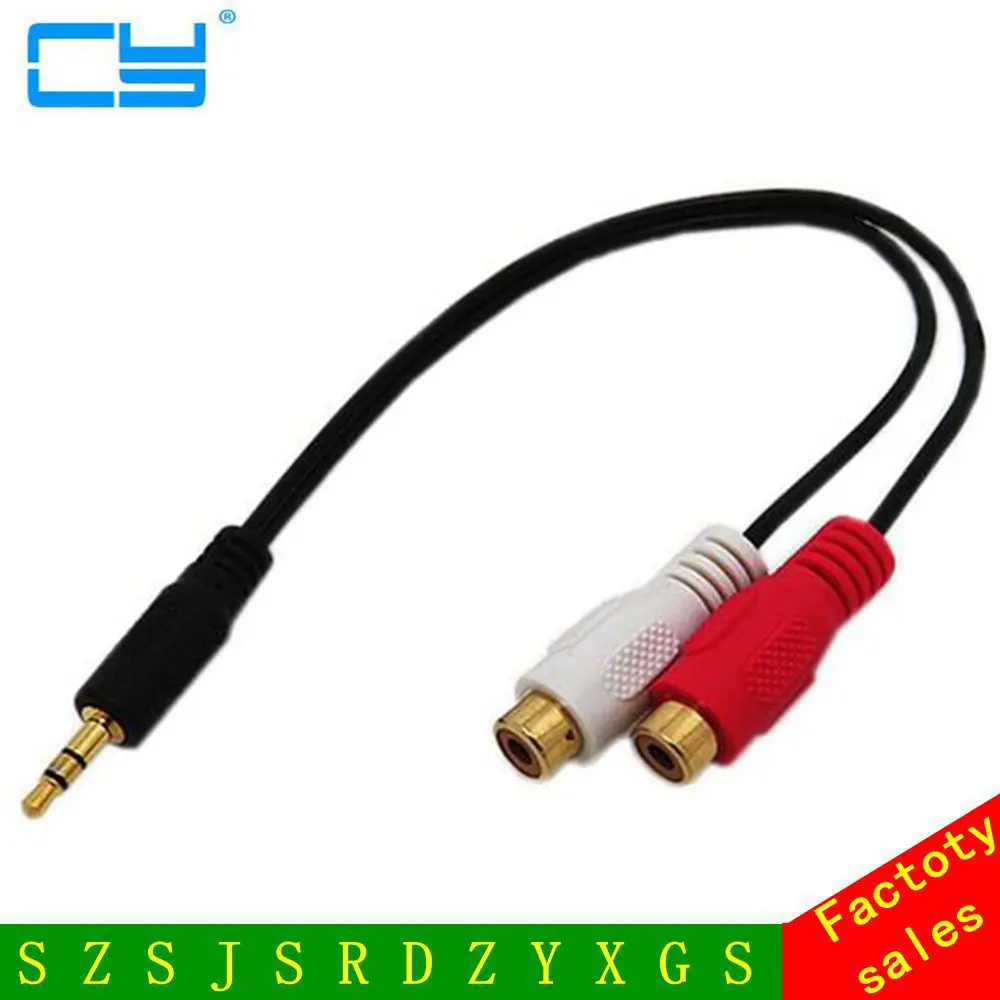 0.2M Rca Cables Gold Plated Black 3.5mm Male to 2RCA Female Audio Cable Aux Cable for Laptop/Cellphone/MP3/DVD
0.2M Rca Cables Gold Plated Black 3.5mm Male to 2RCA Female Audio Cable Aux Cable for Laptop/Cellphone/MP3/DVD