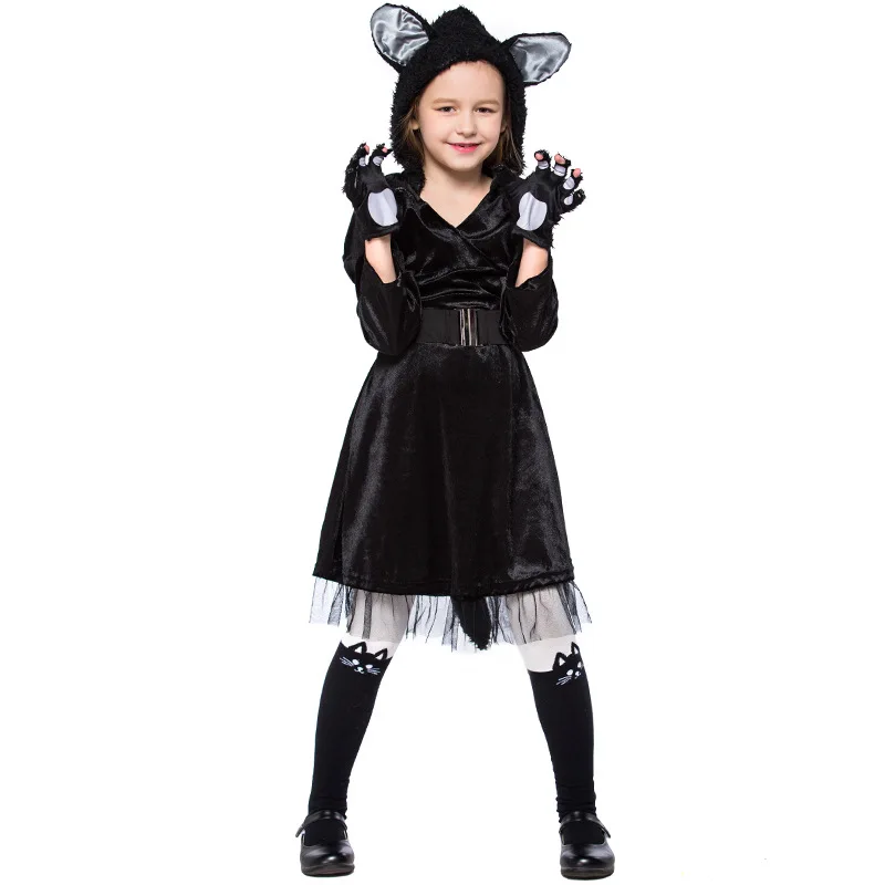 Svitania Children Cosplay Black Cat Animal Dress Costume Set Children Halloween Party With Gloves Costume Cute
Svitania Children Cosplay Black Cat Animal Dress Costume Set Children Halloween Party With Gloves Costume Cute