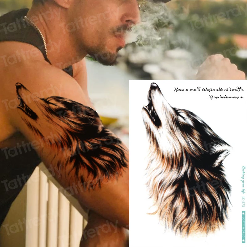 Gradient Colorful wolf tattoo stickers temporary big arm tattoo Sternum tattoo Wolf head waterproof tatoo cool women chest tatto
Gradient Colorful wolf tattoo stickers temporary big arm tattoo Sternum tattoo Wolf head waterproof tatoo cool women chest tatto