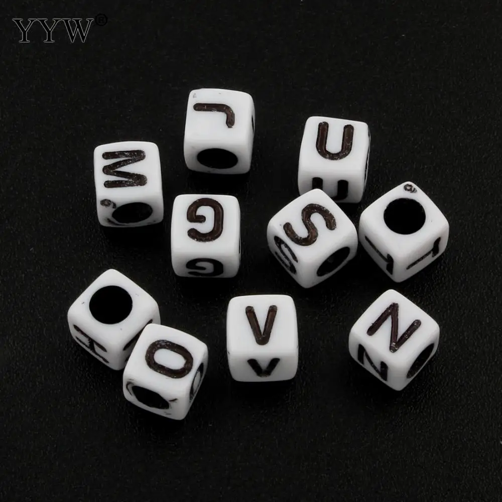 YYW Alphabet/Letter Acrylic Beads Cube Big Hole Loose White Beads For Jewelry Necklace Making Approx 2800pcs 6x6x6mm Wholesale
YYW Alphabet/Letter Acrylic Beads Cube Big Hole Loose White Beads For Jewelry Necklace Making Approx 2800pcs 6x6x6mm Wholesale