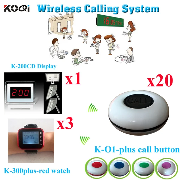 Wireless Restaurant Waiter Table Call System CE Approved Wireless Restaurant Pager( 1 display with 3 watch and 20 buzzer)
Wireless Restaurant Waiter Table Call System CE Approved Wireless Restaurant Pager( 1 display with 3 watch and 20 buzzer)