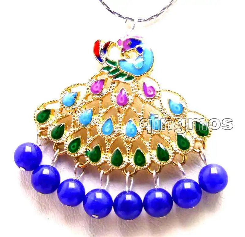 New Fashion Gorgeous Big 40mm Multicolor Peafowl Pendant with 6mm Blue beads 17" necklace Free silver plated chain -nec5883
New Fashion Gorgeous Big 40mm Multicolor Peafowl Pendant with 6mm Blue beads 17" necklace Free silver plated chain -nec5883