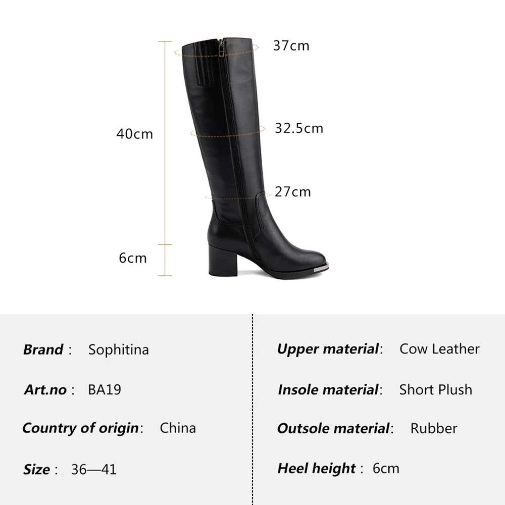 SOPHITINA Hot Knee-High Woman Boots Cow Leather Elegant Round Toe Square High Heel Shoes Short Plush Warm Winter Lady Boots BA19
SOPHITINA Hot Knee-High Woman Boots Cow Leather Elegant Round Toe Square High Heel Shoes Short Plush Warm Winter Lady Boots BA19