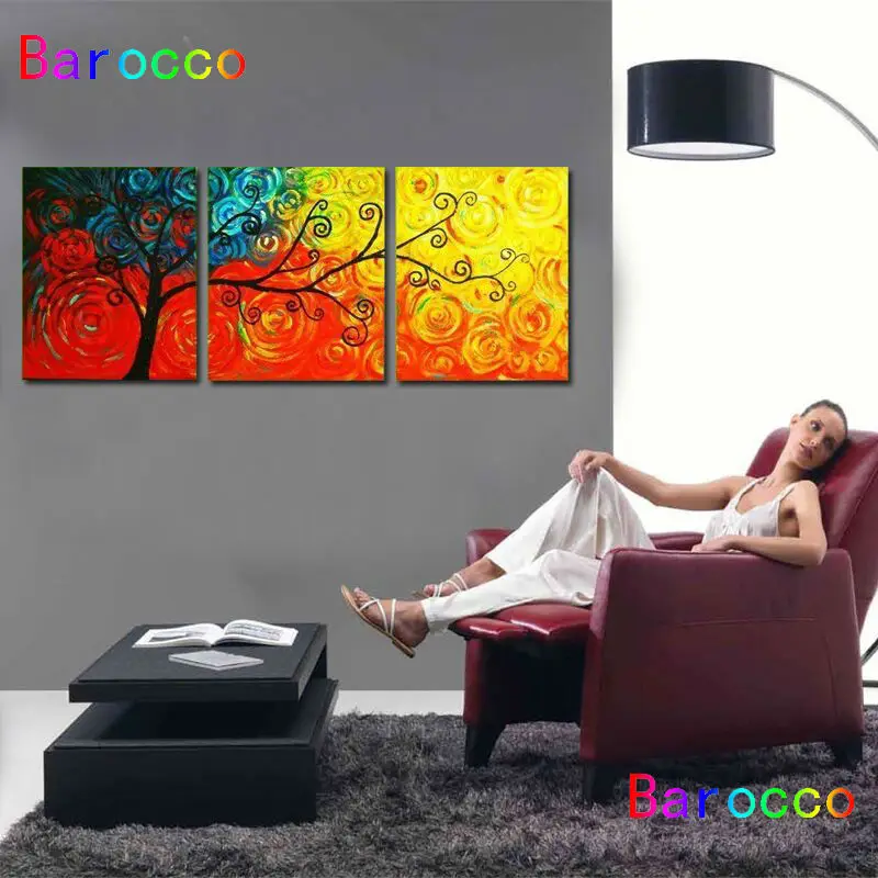 100% Hand Painted 3piece Colorful Modern Abstract Oil Painting On Canvas Wall Art Tree Pictures By Numbers For Living Room
100% Hand Painted 3piece Colorful Modern Abstract Oil Painting On Canvas Wall Art Tree Pictures By Numbers For Living Room