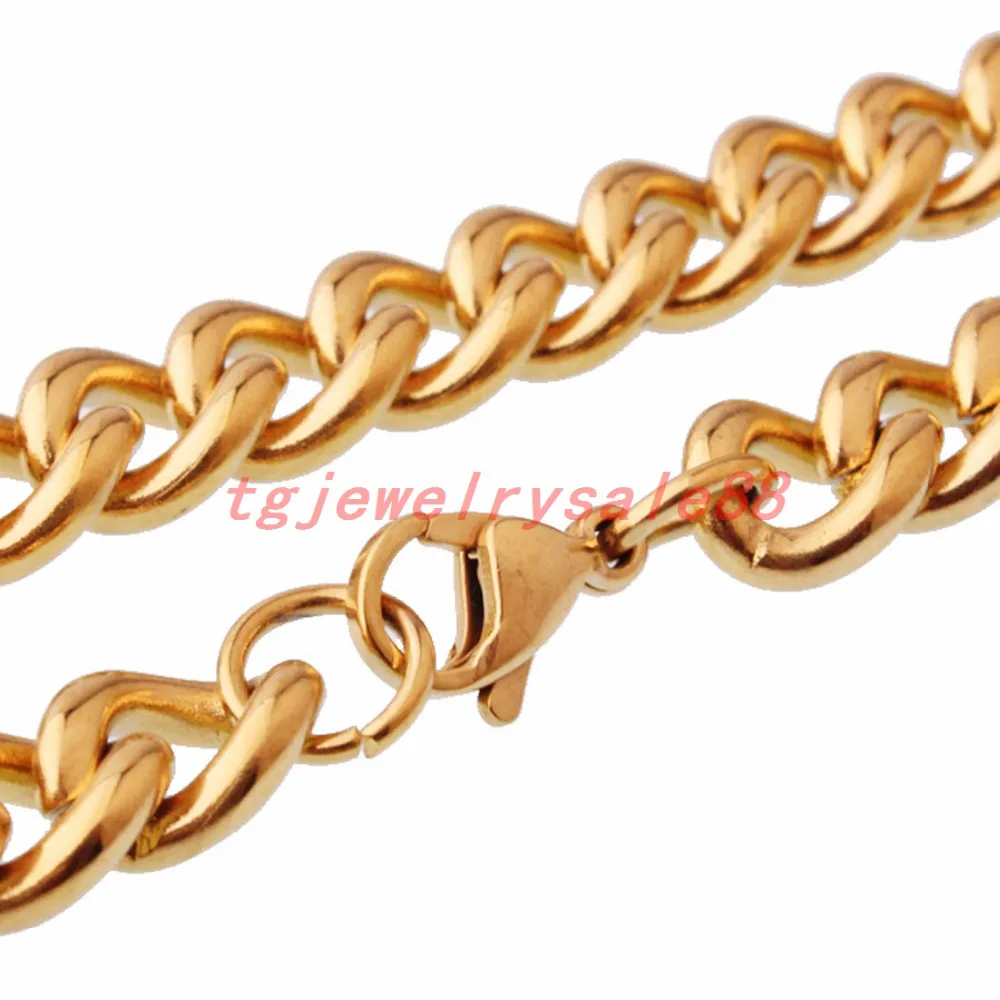 16-38inches Custom Size Stainless Steel Cuban Curb Link Chain Fashion Gold Color Chain Necklace Choker Men's Biker Jewelry 9mm
16-38inches Custom Size Stainless Steel Cuban Curb Link Chain Fashion Gold Color Chain Necklace Choker Men's Biker Jewelry 9mm