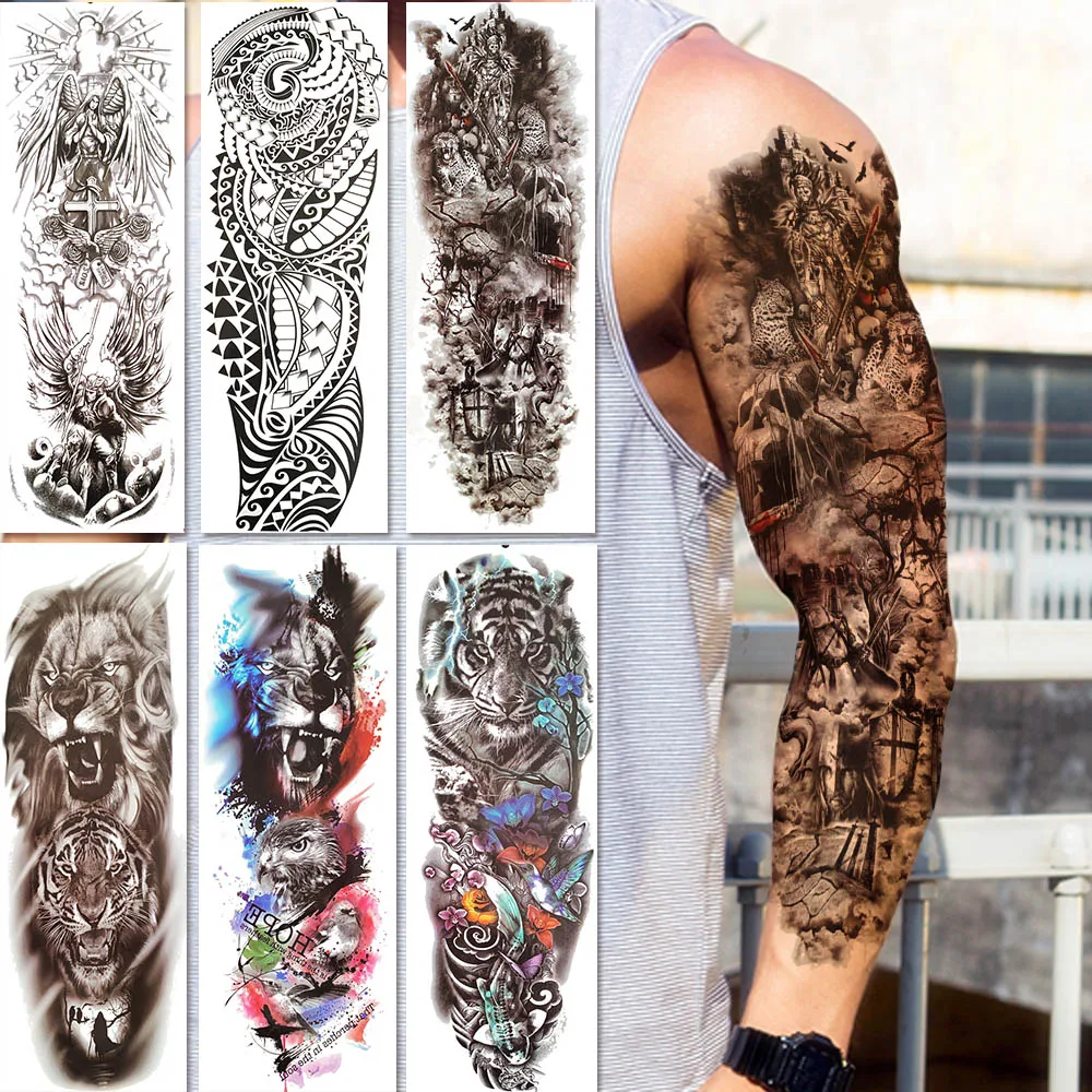 FANRUI Full Arm Leg Body Art Painting Temporary Tattoo Paper Death Grave Crow Tattoo Sticker For Men Women Waterproof Tatoos
FANRUI Full Arm Leg Body Art Painting Temporary Tattoo Paper Death Grave Crow Tattoo Sticker For Men Women Waterproof Tatoos