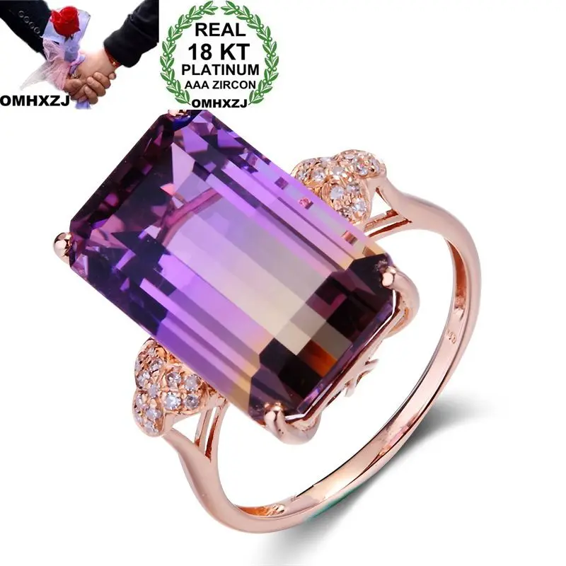 OMHXZJ Wholesale European Fashion Woman Man Party Wedding Gift Rectangle Purple Tourmaline Zircon 18KT Rose Gold Ring RR510
OMHXZJ Wholesale European Fashion Woman Man Party Wedding Gift Rectangle Purple Tourmaline Zircon 18KT Rose Gold Ring RR510
