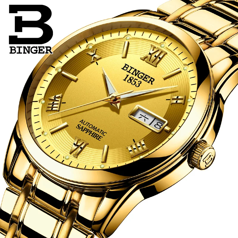 BINGER Mens Watches Top Brand Luxury Wristwatches Luminous Automatic self-wind full Stainless steel Waterproof Watch
BINGER Mens Watches Top Brand Luxury Wristwatches Luminous Automatic self-wind full Stainless steel Waterproof Watch