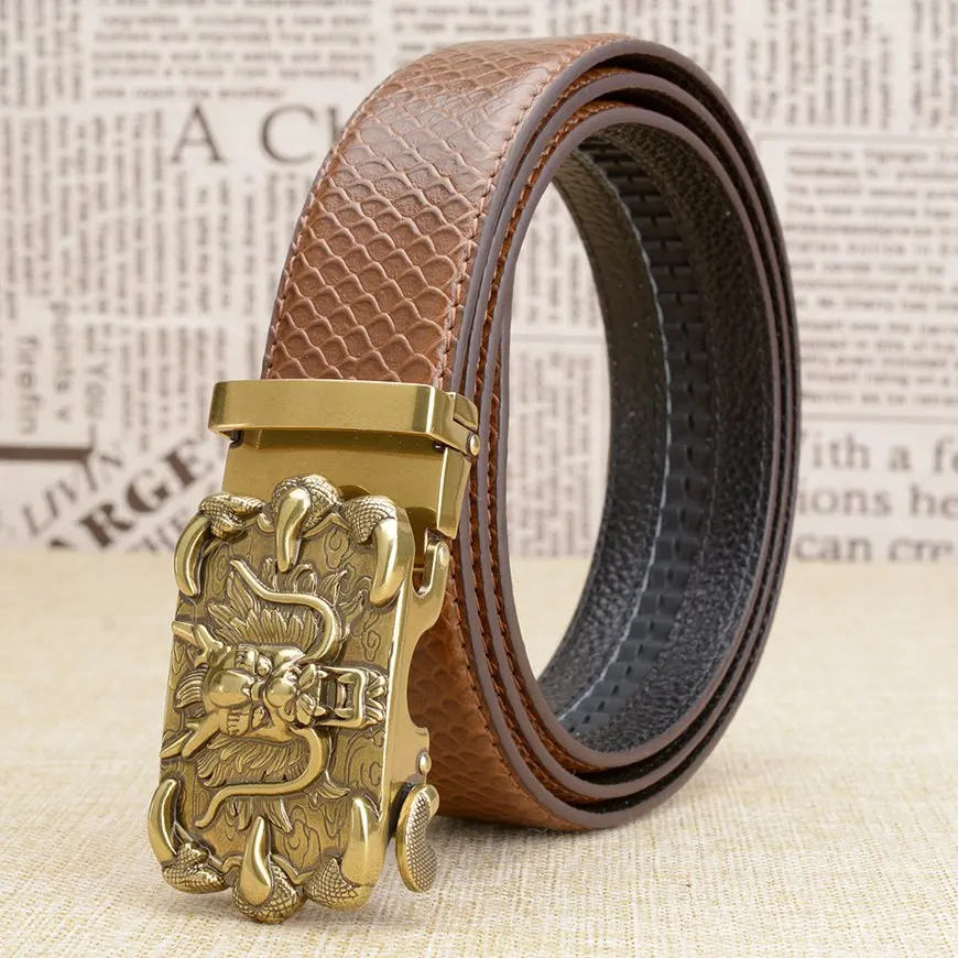 New Snake Skin Real Leather Belt Men Automatic Ratchet Buckle Cowhide Belts for Men Jeans Fashion Male Waist Strap Dragon Belt
New Snake Skin Real Leather Belt Men Automatic Ratchet Buckle Cowhide Belts for Men Jeans Fashion Male Waist Strap Dragon Belt