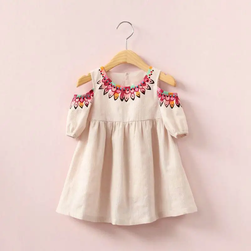 Summer New Girls Dresses Flower Collar Three Quarter Sleeve Off Shoulder Cotton Princess Dress Children Clothing E701044
Summer New Girls Dresses Flower Collar Three Quarter Sleeve Off Shoulder Cotton Princess Dress Children Clothing E701044