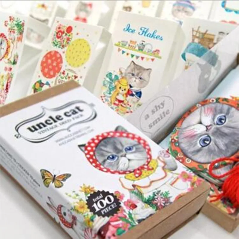 10 box/lot Kwaii Uncle Cat Bookmark set / 20pcs bookmark + 70pcs sticker + 10pcs card Cute Stationery School Supplies
10 box/lot Kwaii Uncle Cat Bookmark set / 20pcs bookmark + 70pcs sticker + 10pcs card Cute Stationery School Supplies
