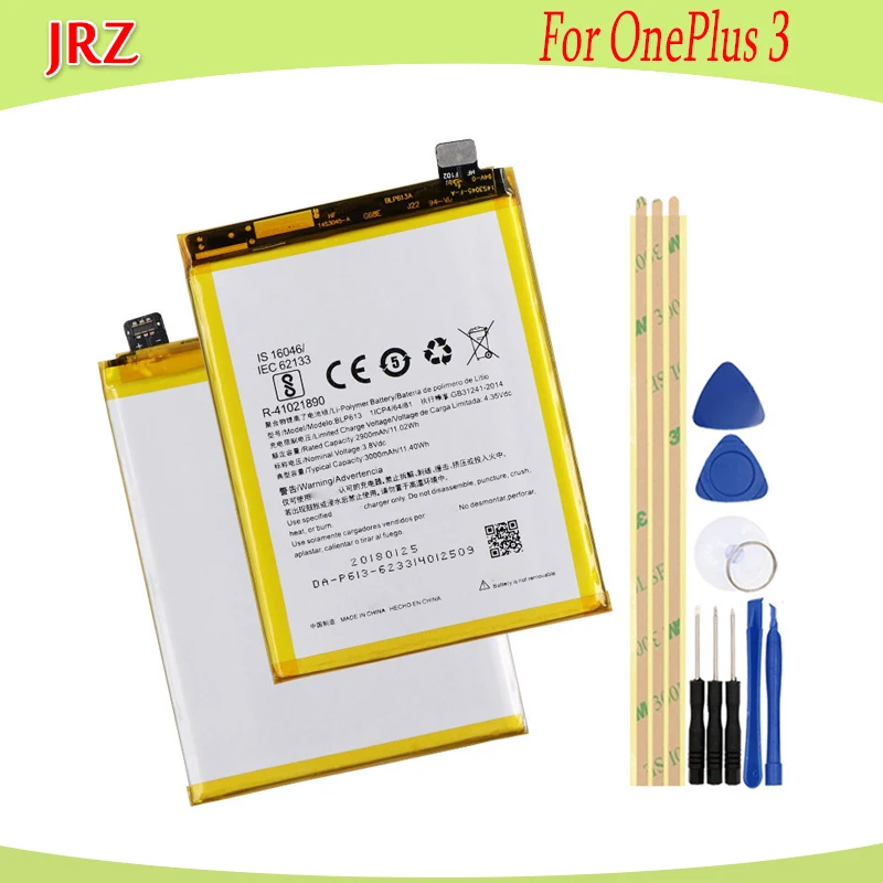 JRZ 3 8 V 2900mAh BLP613 батарея для OnePlus One Plus три телефона Замена батареи Bateria с