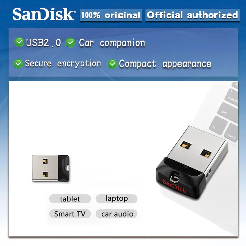 SanDisk USB флэш-накопитель 32 ГБ 16 8 Мини-накопитель CZ33 2 0 Флешка поддержка официальное