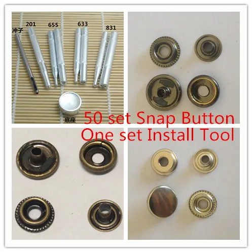 50 set Metal Snap Button Press Studs Fasteners Buttons+One set Manual Installation Tool 201 Button 15mm Wholesales
50 set Metal Snap Button Press Studs Fasteners Buttons+One set Manual Installation Tool 201 Button 15mm Wholesales