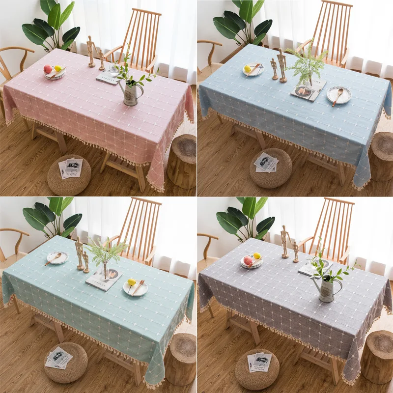 Thicken Cotton Linen Tablecloth Plaid Striped Embroidered Decor Christmas Table Cloth Lace Hem Rectangular Dining Table Cover
Thicken Cotton Linen Tablecloth Plaid Striped Embroidered Decor Christmas Table Cloth Lace Hem Rectangular Dining Table Cover