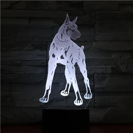 Cartoon Dog with 7 Colors Doberman Pinscher Lampe illusion 3D Basketball Lamp Amazing Visualization Optical Illusion 3D-1419
Cartoon Dog with 7 Colors Doberman Pinscher Lampe illusion 3D Basketball Lamp Amazing Visualization Optical Illusion 3D-1419
