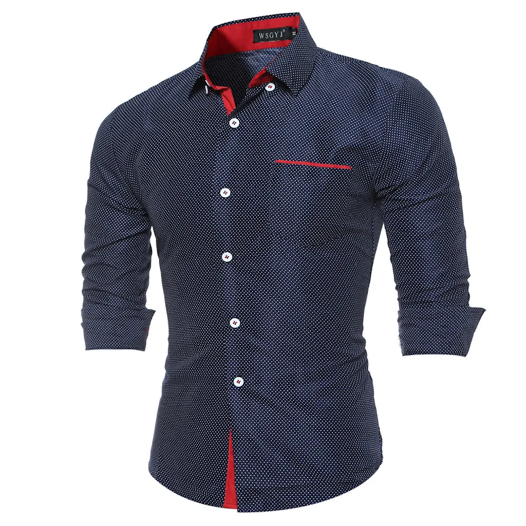 Мужская модельная рубашка с длинным рукавом модная блузка топы camisa masculina мужские