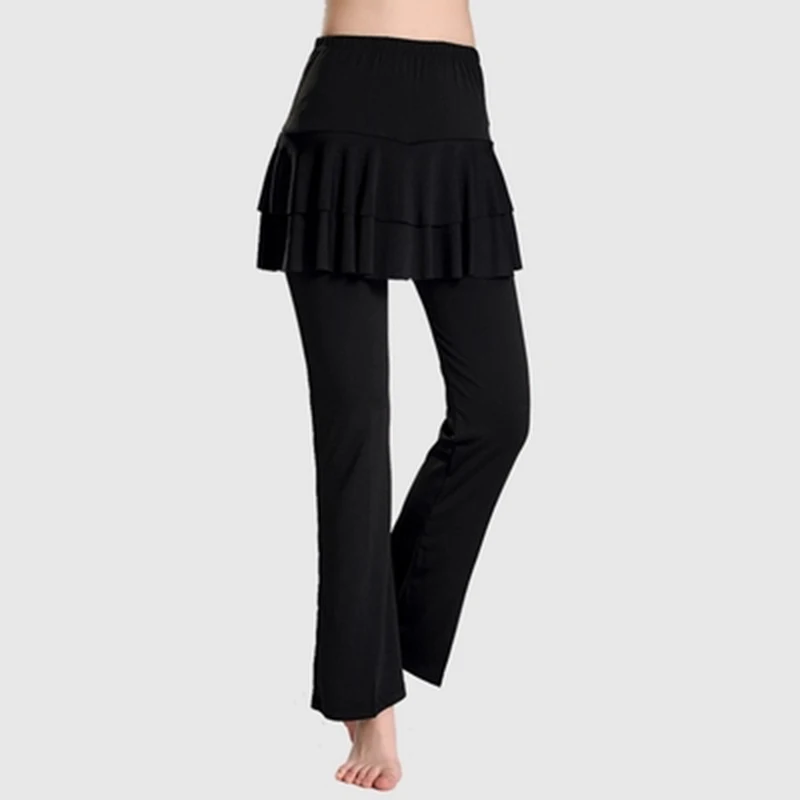 Women Latin Dance Skirt Pants L-4XL Plus Size Yoga Fitness Divided 4 Style Square Belly Clothing | Тематическая одежда и
