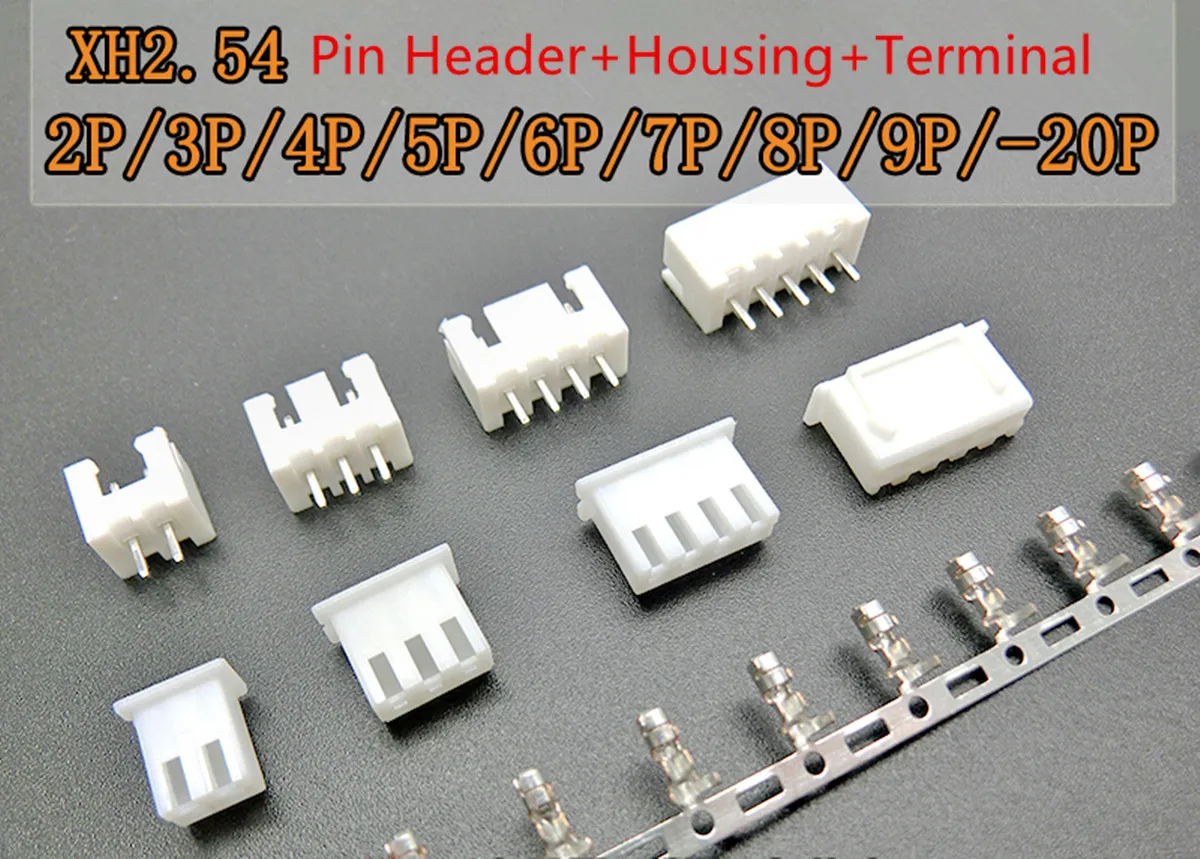 

XH2.54 2P 3P 4P 5P 6P 7P 8P 9P 10P 11P 12P 13P 14P 15P 16P Connector 2.54mm Male Strip Pin Header+Housing + Terminal for PCB Car