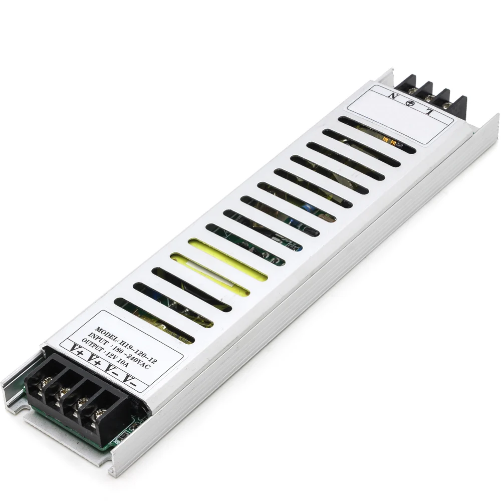 120 Вт 10А Led супер-тонкое освещение Трансформатор алюминиевый AC180-240V выход DC12V