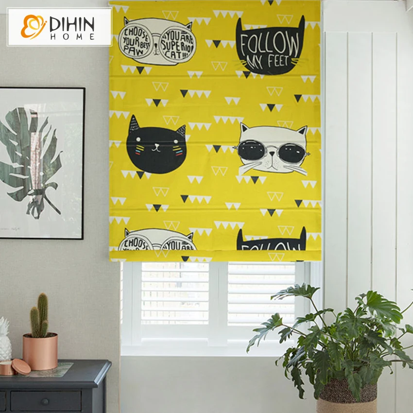 Printed Roman Blinds Cotton/Linen Material Roller Blind Window C | Дом и сад
