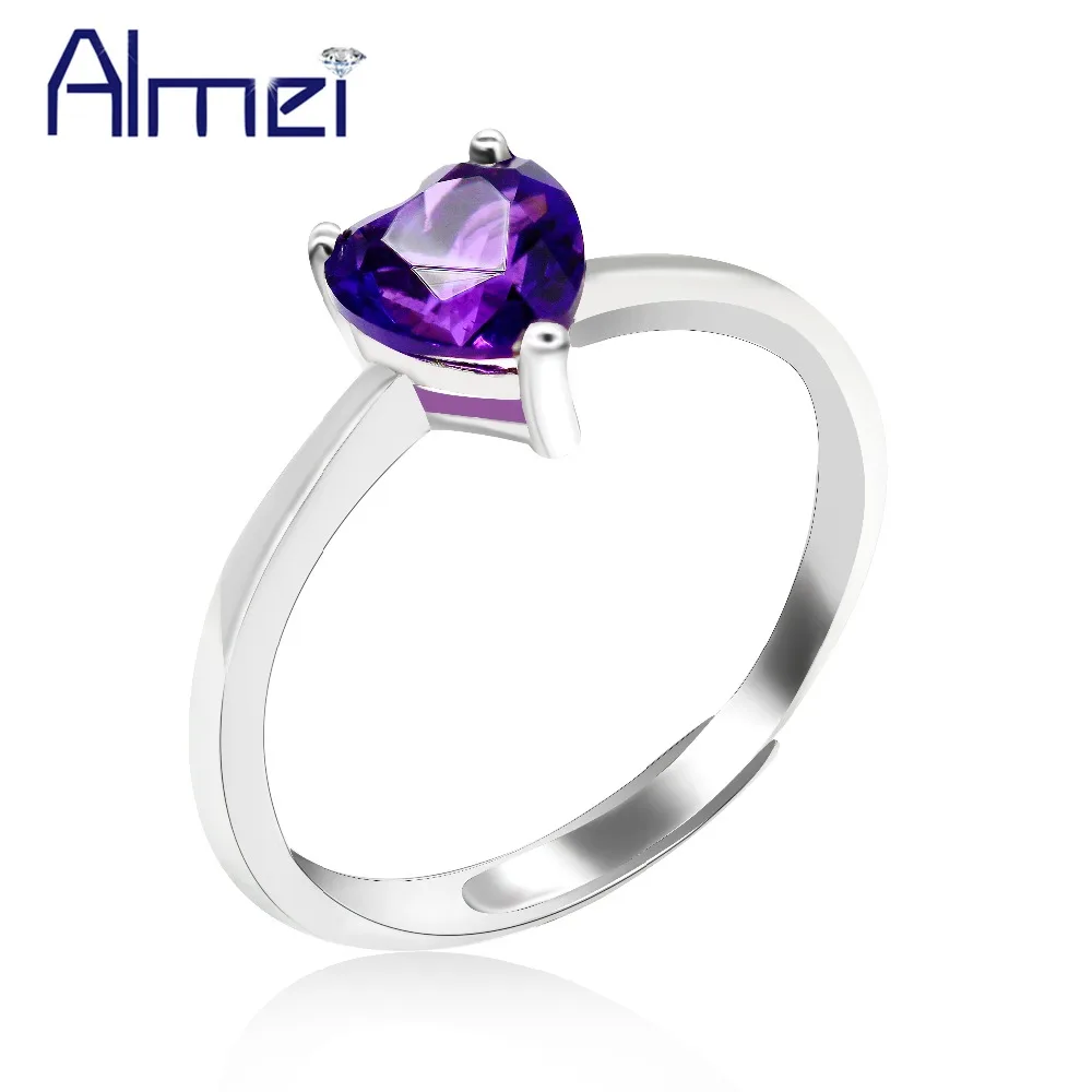 Женское кольцо для помолвки Almei, кольцо для помолвки с сердцем из серебра 925 пробы с аметистом, с коробкой CJ053
Женское кольцо для помолвки Almei, кольцо для помолвки с сердцем из серебра 925 пробы с аметистом, с коробкой CJ053