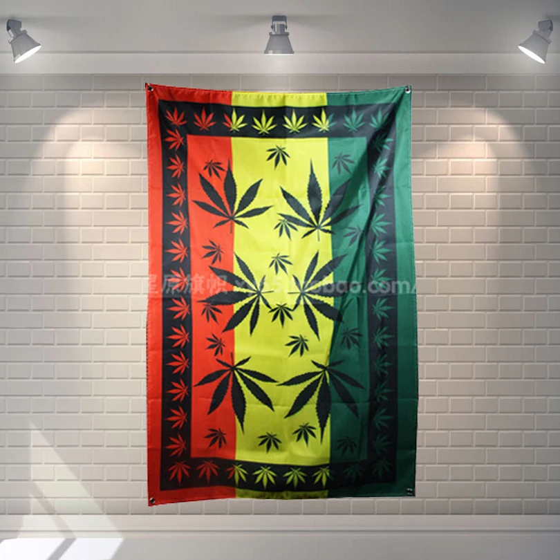"Hemp leaves" Jamaica Rock Band Banners Hanging Flag Wall Sticker Cafe Restaurant locomotive club Live Background Decoration
"Hemp leaves" Jamaica Rock Band Banners Hanging Flag Wall Sticker Cafe Restaurant locomotive club Live Background Decoration