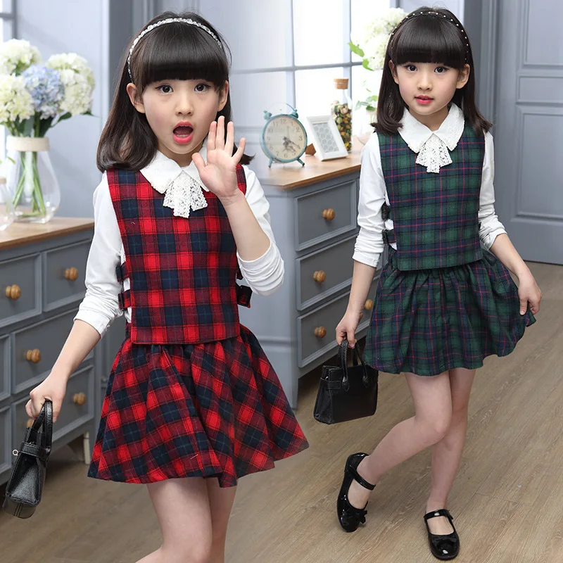 Anlencool Children wear 2020 autumn new girl plaid dress suit three sets children fashion Korean edition Children clothing set
Anlencool Children wear 2020 autumn new girl plaid dress suit three sets children fashion Korean edition Children clothing set
