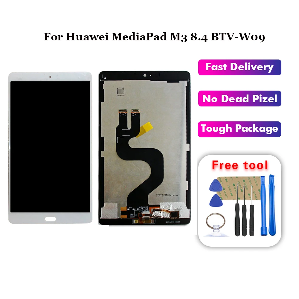 Для Huawei MediaPad M3 8 4 BTV W09 DL09 Белый ЖК дисплей панель с сенсорным экраном дигитайзер