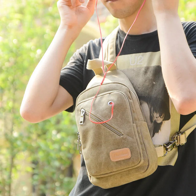 New fashion Big capacity Chest bag canvas wear-resistant Crossbody Bag | Багаж и сумки
