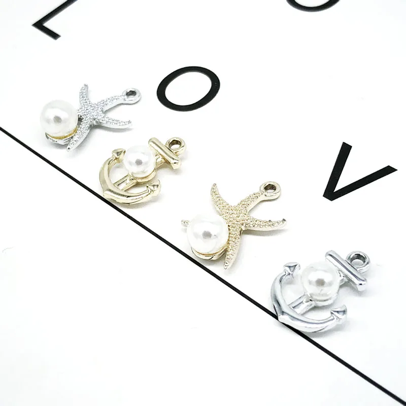 10 pcs Anchor starfish Pearl Rhinestone Charms Bracelet Silver Gold Tone Metal Pendants DIY Earring Jewelry Accessories YZ216
10 pcs Anchor starfish Pearl Rhinestone Charms Bracelet Silver Gold Tone Metal Pendants DIY Earring Jewelry Accessories YZ216