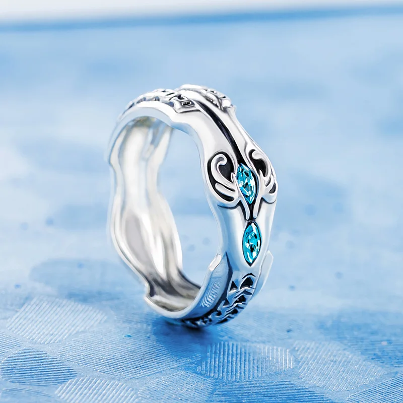 The Legend of Qin Sword Ring Chinese Anime 925 sterling silver rings men blue decoration comics cartoon gift
The Legend of Qin Sword Ring Chinese Anime 925 sterling silver rings men blue decoration comics cartoon gift