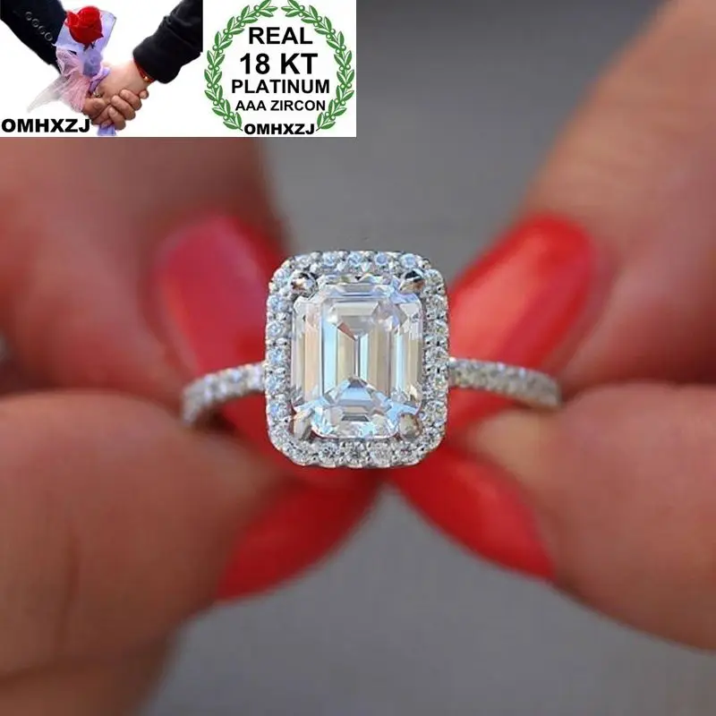 OMHXZJ Wholesale European Fashion Woman Girl Party Wedding Gift Square White AAA Zircon 18KT White Gold Ring RR616
OMHXZJ Wholesale European Fashion Woman Girl Party Wedding Gift Square White AAA Zircon 18KT White Gold Ring RR616
