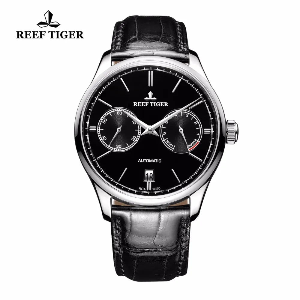 Reef Tiger/RT Mens Elegance Simple Business Watches Power Reserve Steel Watch Automatic Watches with Date RGA1620
Reef Tiger/RT Mens Elegance Simple Business Watches Power Reserve Steel Watch Automatic Watches with Date RGA1620