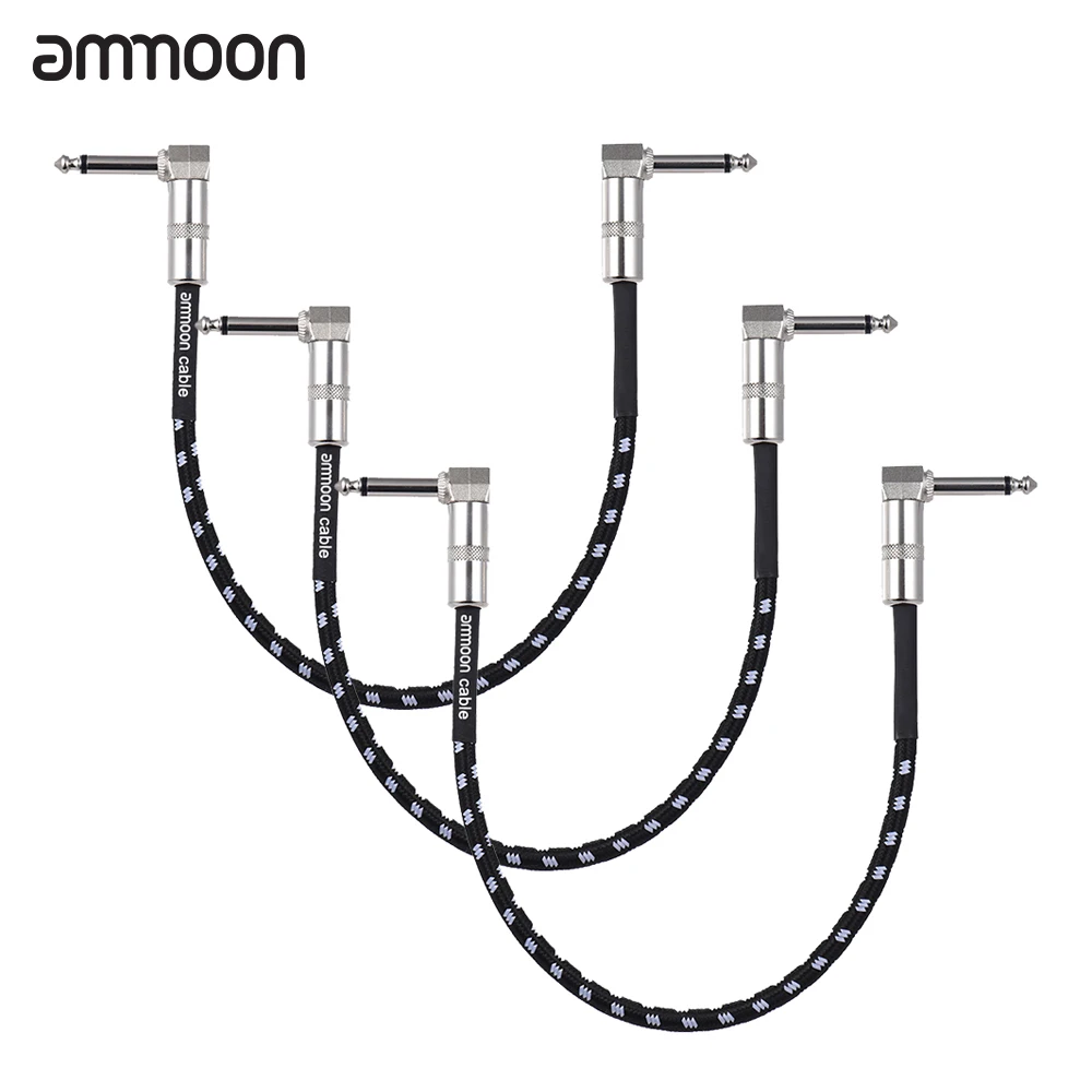 ammoon 6-Pack Guitar Effect Pedal Instrument Patch Cable 15cm/ 0.5ft Long with 1/4 Inch 6.35mm Silver Right Angle Plug
ammoon 6-Pack Guitar Effect Pedal Instrument Patch Cable 15cm/ 0.5ft Long with 1/4 Inch 6.35mm Silver Right Angle Plug