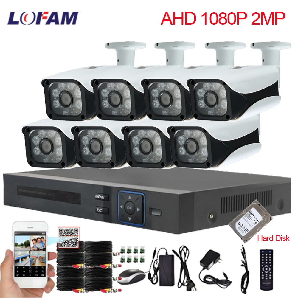 LOFAM 8CH DVR NVR система видеонаблюдения 1080P 8PCS Водонепроницаемая Наружная и внутренняя камера AHD 2MP система безопасности 8CH комплект видеонаблюдения
LOFAM 8CH DVR NVR система видеонаблюдения 1080P 8PCS Водонепроницаемая Наружная и внутренняя камера AHD 2MP система безопасности 8CH комплект видеонаблюдения