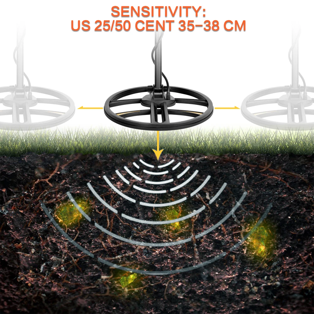 Metal Detector MD6350 Plus UnderGround Finder Gold Digger Treasure Hunter Pinpointer 11.8x15.1'' Super Big Coil Traget ID Search
Metal Detector MD6350 Plus UnderGround Finder Gold Digger Treasure Hunter Pinpointer 11.8x15.1'' Super Big Coil Traget ID Search