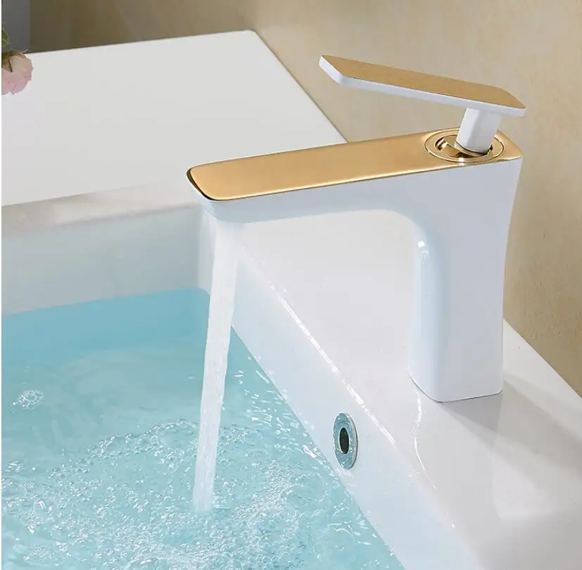 Basin Faucet White Basin Mixer Brass Crane Bathroom Faucets Hot and Cold Water Mixer Tap Contemporary Mixer Tap torneira
Basin Faucet White Basin Mixer Brass Crane Bathroom Faucets Hot and Cold Water Mixer Tap Contemporary Mixer Tap torneira