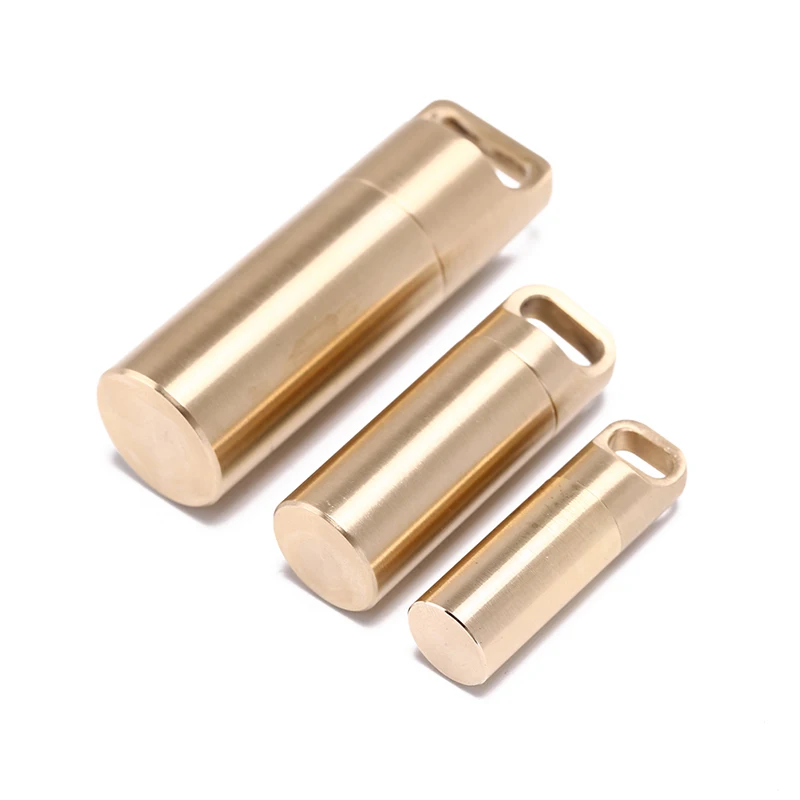 Brass Seal Cabin Sealed Multifunctional Pendant Survival Waterproof medicine pill Drug Outdoor Camping EDC Cigarette Warehouse | Дом и сад