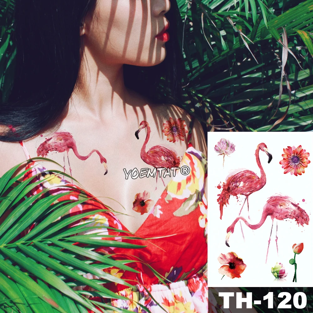 Waterproof Temporary Tattoo Sticker Passionate flamingo pattern Water Transfer Cornflower Flower body art flash fake tatoo
Waterproof Temporary Tattoo Sticker Passionate flamingo pattern Water Transfer Cornflower Flower body art flash fake tatoo