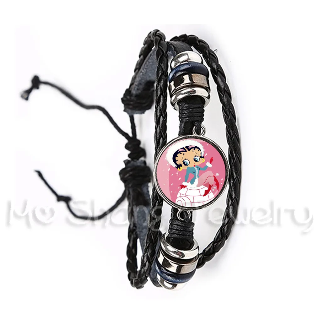 20mm Round Glass Cabochon Betty Boop Adjustable Leather Bracelet For Friends Black and Brown 2 Color Leather Cords Can Be Select
20mm Round Glass Cabochon Betty Boop Adjustable Leather Bracelet For Friends Black and Brown 2 Color Leather Cords Can Be Select