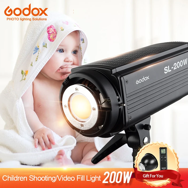 Godox SL-200W светодиодный видео непрерывное 200WS Выход 5600 К белый вариант ЖК-дисплей