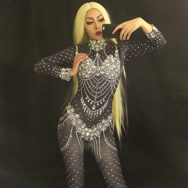 Black Sparkly Crystal Bodysuit Sexy Leggings Jumpsuit Women Dance Costume Performance Stage Wear Female Singer Rhinestone Dress
Black Sparkly Crystal Bodysuit Sexy Leggings Jumpsuit Women Dance Costume Performance Stage Wear Female Singer Rhinestone Dress