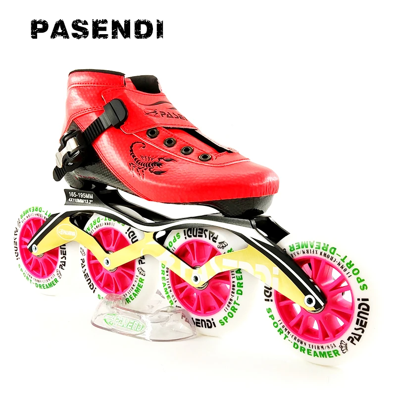PASENDI Race inline ботинки скорость Профессиональные коньки женские Patines мужчин