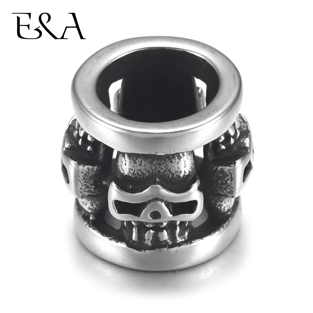 4pcs Stainless Steel Cylinder Bead Charm Skull 8mm Large Hole for Leather Jewelry Bracelet Making Metal Beads DIY Supplies Parts
4pcs Stainless Steel Cylinder Bead Charm Skull 8mm Large Hole for Leather Jewelry Bracelet Making Metal Beads DIY Supplies Parts